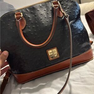 Dooney & Bourke Black and Tan Shoulder Bag